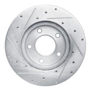 Mazda 626 Brake Rotor (1) - Front Right - R1 Concepts - Drilled & Slotted - Silver - `92-`03